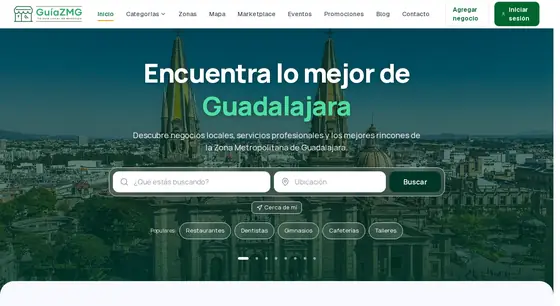 Pantalla de Guía ZMG: directorio local